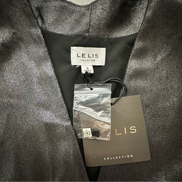 NWT Le Lis Metallic Silver Jumpsuit Sz S - Picture 10 of 12